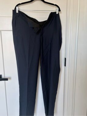 Ryan Seacrest Distinction 100% Wool Navy Blue Dress Pants - Classic Tailored Fit